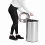 Poubelle dome inox ouverte 40L