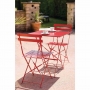 Lot de 2 chaises de terrasse en acier coloré rouges