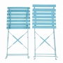 Lot de 2 chaises de terrasse en acier coloré bleues turquoise
