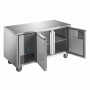 Table réfrigérée positive inox 2 portes pleines, capacité 196 L