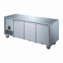 Table réfrigérée positive inox 3 portes pleines, capacité 307 L