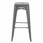 Tabourets hauts Bistro en acier galvanisé gris métallisé (lot de 4)