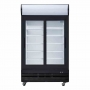 Armoire positive 2 portes coulissantes caisson lumineux série G noire 950 L