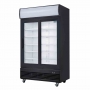 Armoire positive 2 portes coulissantes caisson lumineux série G noire 950 L