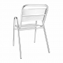 Fauteuils empilables en aluminium avec accoudoirs (lot de 4)