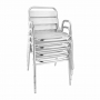 Fauteuils empilables en aluminium avec accoudoirs (lot de 4)