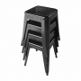 Tabourets bas en acier noirs bistro (lot de 4)