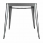 Table carrée en acier gris métallisé bistro 668 mm