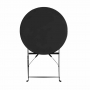 Table de terrasse ronde en acier noire