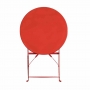 Table de terrasse ronde en acier rouge