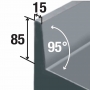Meuble inox adossé 3 tiroirs à droite AISI 441 P. 700 mm L. 1600 mm