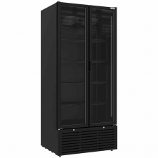 Vitrine ventilée positive 804 L 2 portes battantes noire