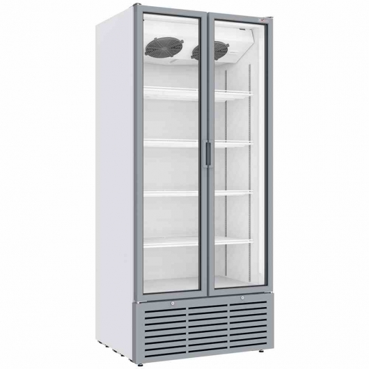 Vitrine ventilée positive 804 L 2 portes battantes blanche
