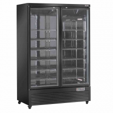 Vitrine frigorifique verticale 2 portes 1085 L noire