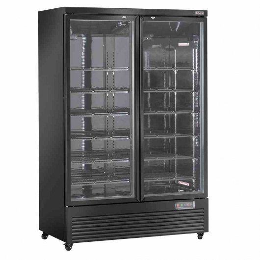 Vitrine frigorifique verticale 2 portes 1085 L noire