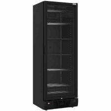 Vitrine ventilée négative vitrée 382 L 5 niveaux fixes noire