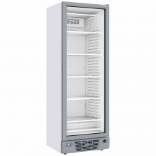 Vitrine ventilée négative vitrée 382 L 5 niveaux fixes blanche