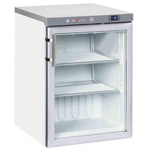 Congélateur statique porte vitrée 200 L blanc