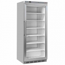 Armoire congélateur porte vitrée statique 600 L acier inox