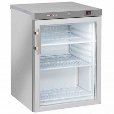 Armoire froide positive ventilé porte vitrée 200 L acier inox
