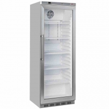 Armoire frigorifique porte vitrée ventilée 400 L acier inox
