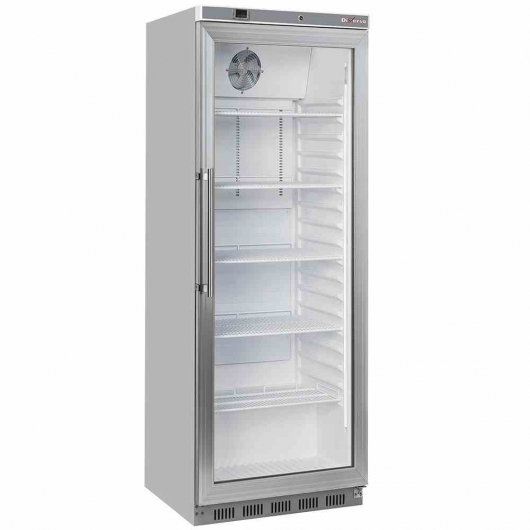 Armoire frigorifique porte vitrée ventilée 400 L acier inox