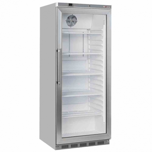 Armoire frigorifique GN 2/1 porte vitrée ventilée 600 L acier inox
