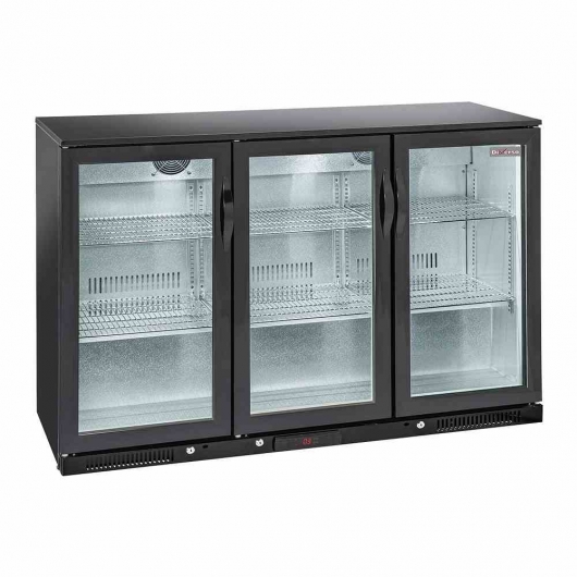 Arrière bar ventilé 3 portes vitrées battantes