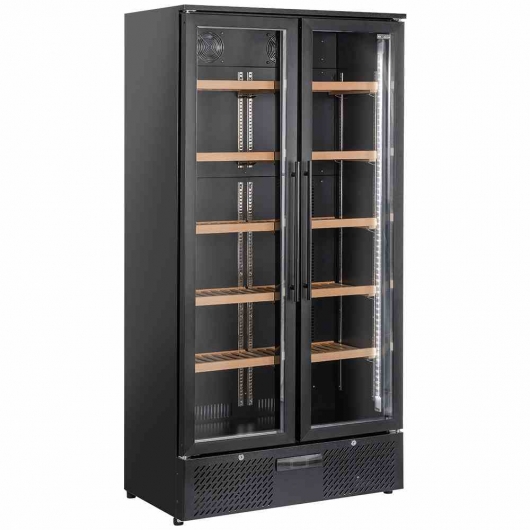 Cave à vins double porte 460 L 1 temperature noire