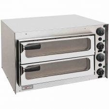 Four à pizza électrique 2x 1 pizza Ø 350 mm portillon vitré double chambre