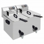 Friteuse de table électrique 2x 8 L + robinet de vidange