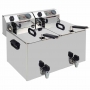 Friteuse de table électrique 2x 10 L + robinet de vidange