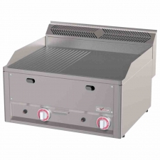 Plaque de cuisson double 1/2 lisse 1/2 rainurée gaz Top