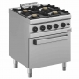 Fourneau gaz 4 feux vifs sur four gaz GN 2/1