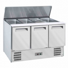 Saladette avec couvercle 4x GN 1/1-150 mm + réserve 3 portes GN 1/1