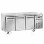 Table frigorifique ventilée 3 portes GN 1/1 sur roues 2 avec freins