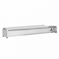 Vitrine à ingrédients 8x GN1/4-150 mm avec couvercle inox