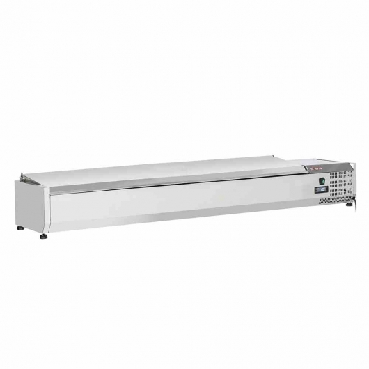 Vitrine à ingrédients 8x GN1/4-150 mm avec couvercle inox