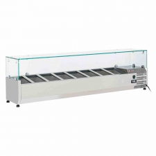 Vitrine à ingrédients 8x GN 1/4-150 mm avec vitre