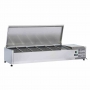 Vitrine à ingrédients 5 x GN 1/3 & 1x GN 1/2-150 mm avec couvercle inox