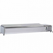 Vitrine à ingrédients 8 x GN 1/3-150 mm avec couvercle inox