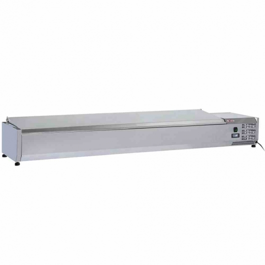 Vitrine à ingrédients 9x GN1/3-150 mm avec couvercle inox