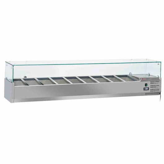 Vitrine à ingrédients 9x GN1/3-150 mm avec vitre