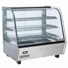 Vitrine chauffante de table 3 niveaux vitre bombée L. 692 mm