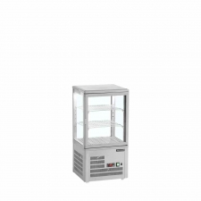 Vitrine réfrigérée 4 faces vitrées grise 58 L