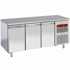Table de congélation dessus inox central, 3 portes