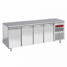 Table de congélation dessus inox central, 4 portes