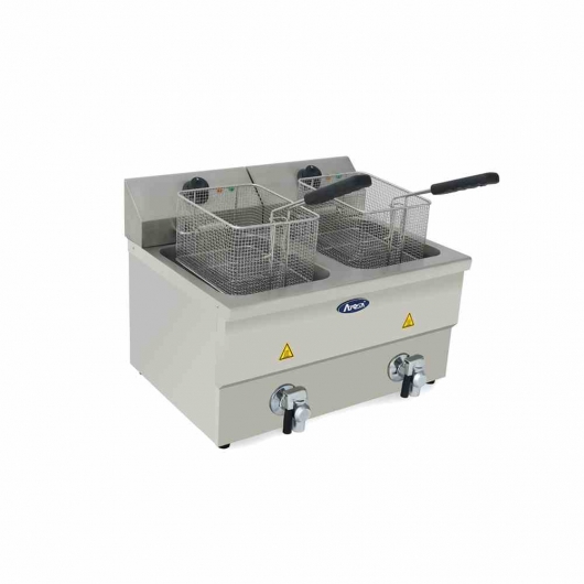 Friteuse électrique de table 2 cuves 2 x 8 L