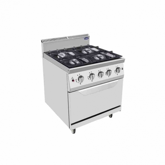 Fourneau gaz sur four 4 feux vifs 4 x 7 kW