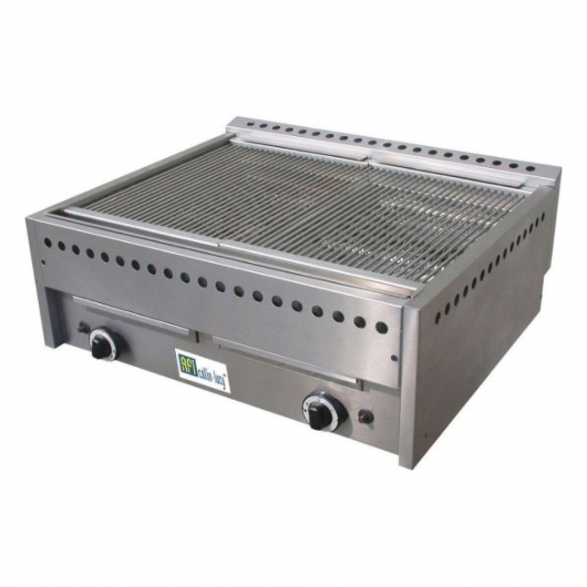 Grill de cuisson gaz à pierres réfractaires 2 zones